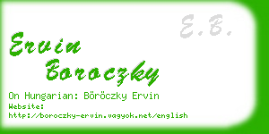 ervin boroczky business card